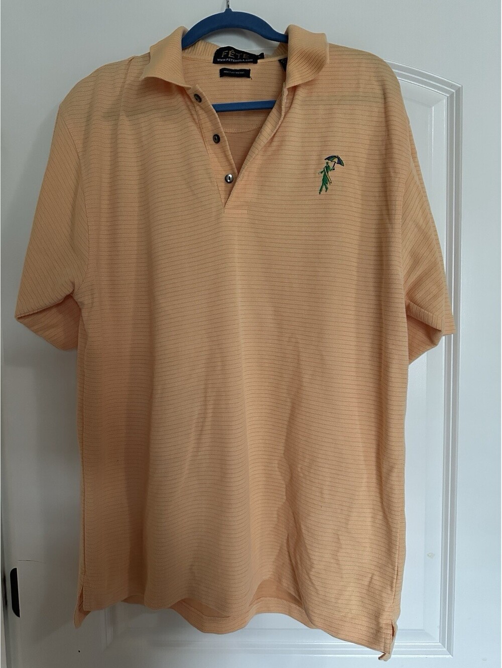 Men’s Yellow Fete Jazzfest Polo Shirt Size L Embroidered